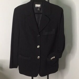 DKNY Women's Elegant Black Blazer Vintage 2000